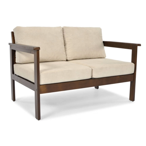 Sofa ogrodowa 2-osobowa ogrodowa BELLA - brąz/beż