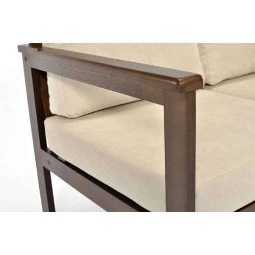 Sofa ogrodowa 2-osobowa ogrodowa BELLA - brąz/beż